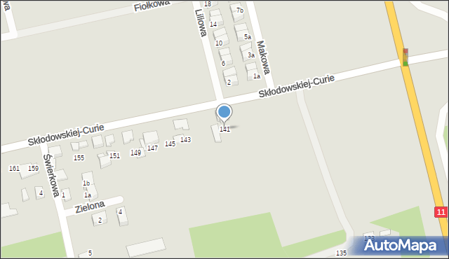 Lubliniec, Skłodowskiej-Curie Marii, 141, mapa Lubliniec