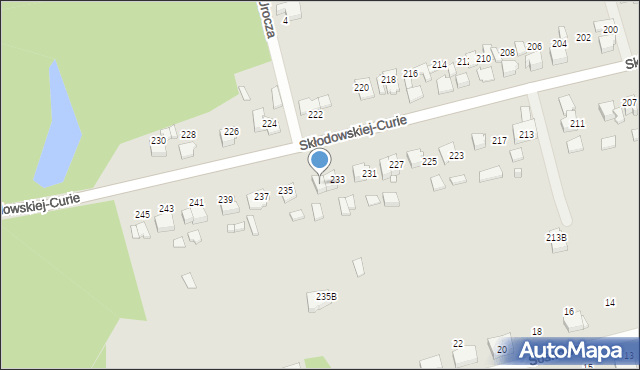 Lubliniec, Skłodowskiej-Curie Marii, 233a, mapa Lubliniec