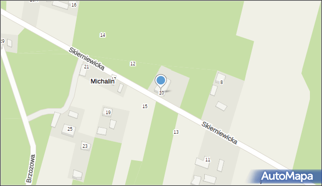 Michalin, Skierniewicka, 10, mapa Michalin