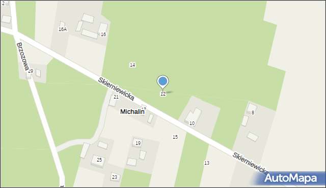 Michalin, Skierniewicka, 12, mapa Michalin