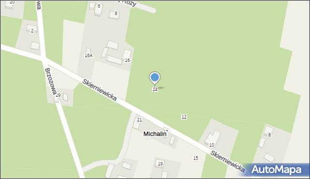 Michalin, Skierniewicka, 14, mapa Michalin