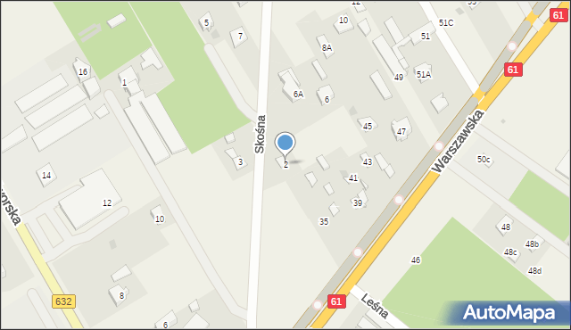 Michałów-Reginów, Skośna, 2, mapa Michałów-Reginów