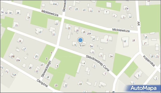 Międzyborów, Skłodowskiej-Curie Marii, 7, mapa Międzyborów