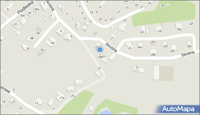 Mikołów, Skośna, 15A, mapa Mikołów