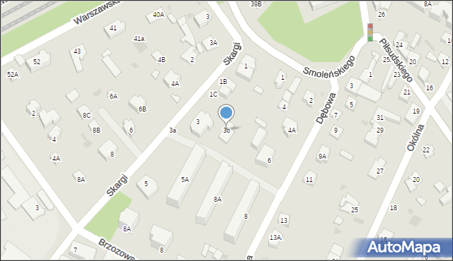 Milanówek, Skargi Piotra, ks., 3b, mapa Milanówek