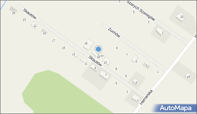 Miłoszyce, Skautów, 12, mapa Miłoszyce