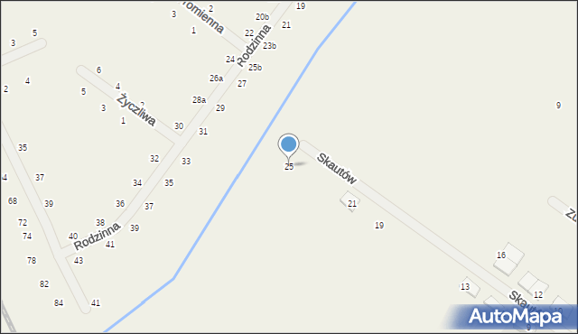 Miłoszyce, Skautów, 25, mapa Miłoszyce