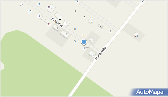 Miłoszyce, Skautów, 3, mapa Miłoszyce