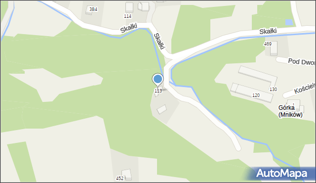 Mników, Skałki, 1, mapa Mników