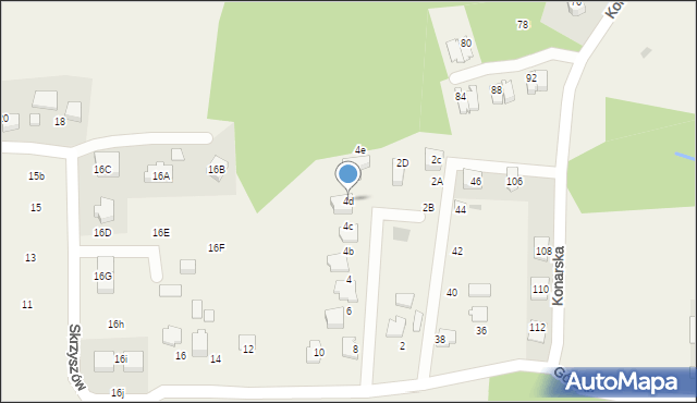 Mogilany, Skrzyszów, 4d, mapa Mogilany