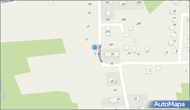 Mogilany, Skrzyszów, 7, mapa Mogilany