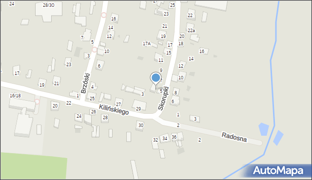 Mordy, Skorupki Ignacego Jana, ks., 5A, mapa Mordy