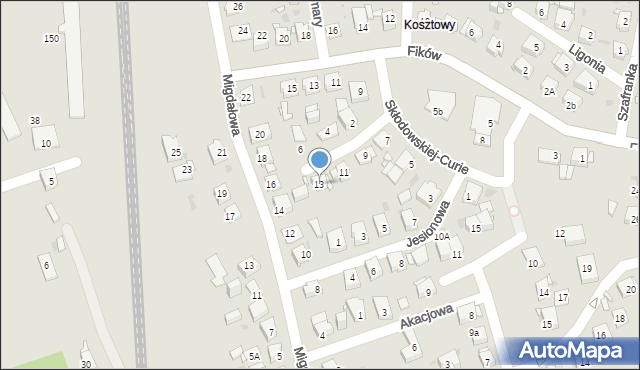 Mysłowice, Skłodowskiej-Curie Marii, 13, mapa Mysłowice