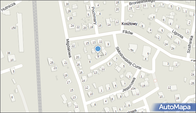 Mysłowice, Skłodowskiej-Curie Marii, 4, mapa Mysłowice