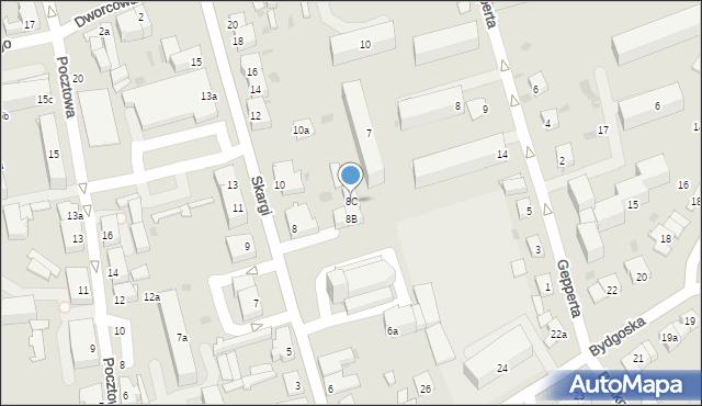 Nakło nad Notecią, Skargi Piotra, ks., 8C, mapa Nakło nad Notecią