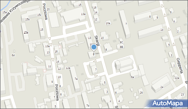 Nakło nad Notecią, Skargi Piotra, ks., 9B, mapa Nakło nad Notecią