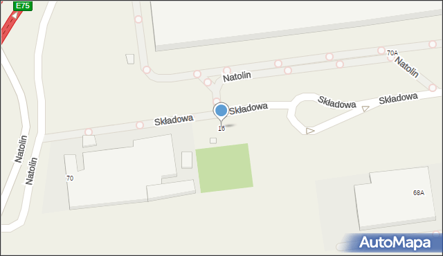 Natolin, Składowa, 16, mapa Natolin