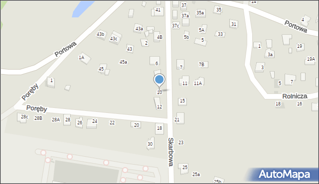 Niepołomice, Skarbowa, 10, mapa Niepołomice