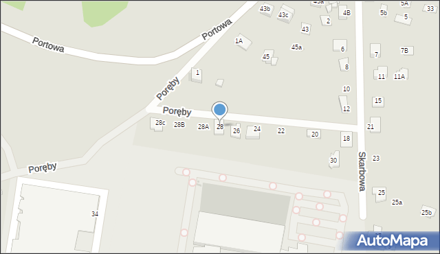 Niepołomice, Skarbowa, 28, mapa Niepołomice