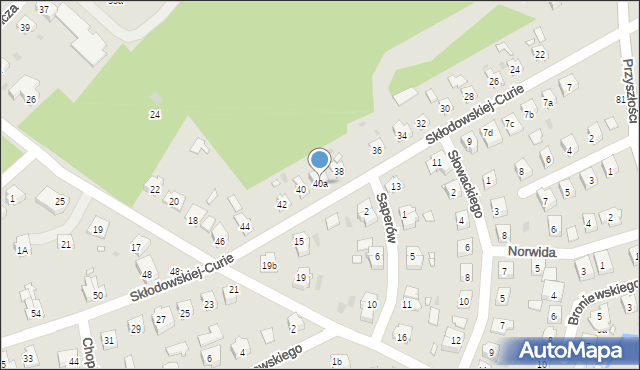 Nowa Sól, Skłodowskiej-Curie Marii, 40a, mapa Nowa Sól