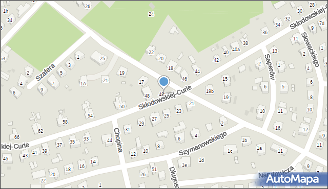 Nowa Sól, Skłodowskiej-Curie Marii, 48a, mapa Nowa Sól