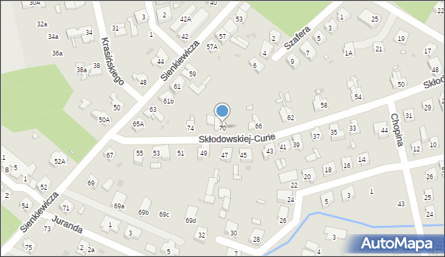 Nowa Sól, Skłodowskiej-Curie Marii, 70, mapa Nowa Sól