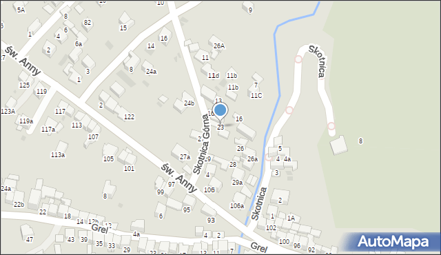 Nowy Targ, Skotnica, 23, mapa Nowego Targu