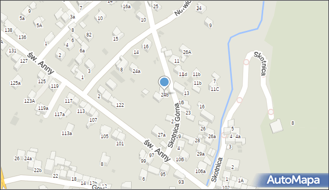 Nowy Targ, Skotnica, 24b, mapa Nowego Targu