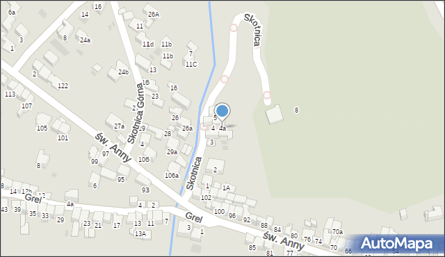 Nowy Targ, Skotnica, 4a, mapa Nowego Targu