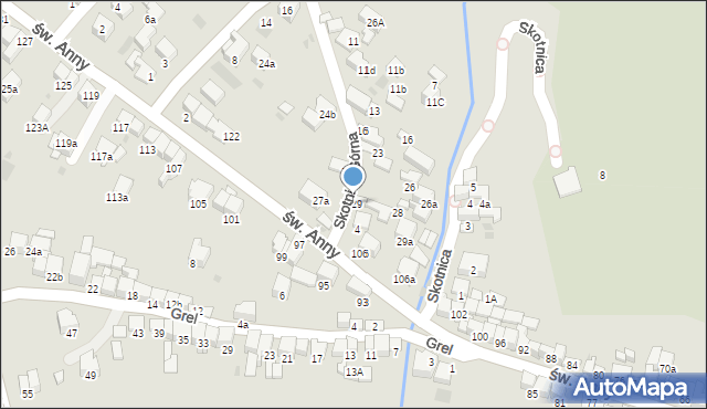 Nowy Targ, Skotnica Górna, 129, mapa Nowego Targu