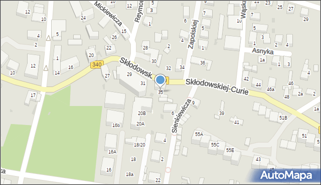 Oborniki Śląskie, Skłodowskiej-Curie Marii, 35, mapa Oborniki Śląskie