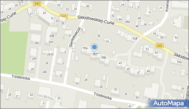 Oborniki Śląskie, Skłodowskiej-Curie Marii, 55C, mapa Oborniki Śląskie