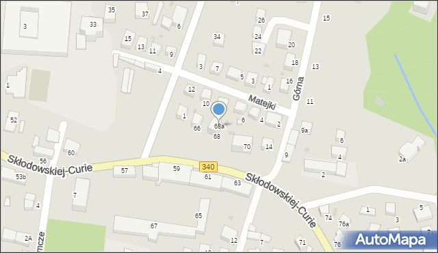 Oborniki Śląskie, Skłodowskiej-Curie Marii, 68a, mapa Oborniki Śląskie