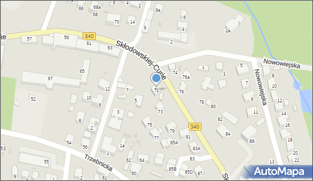 Oborniki Śląskie, Skłodowskiej-Curie Marii, 71, mapa Oborniki Śląskie