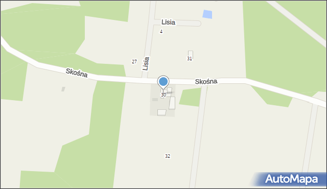 Obrowo, Skośna, 30, mapa Obrowo