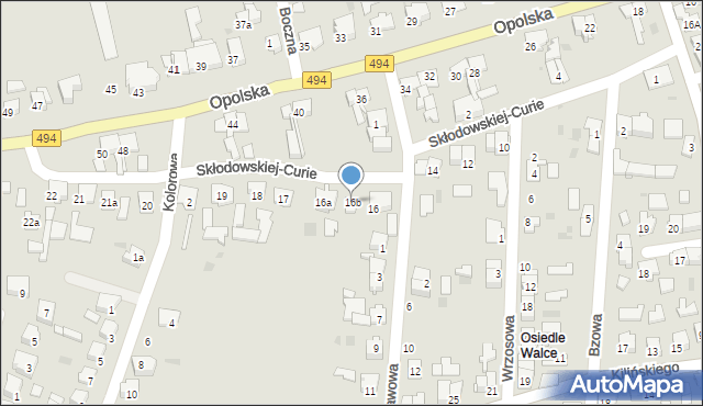 Olesno, Skłodowskiej-Curie Marii, 16b, mapa Olesno