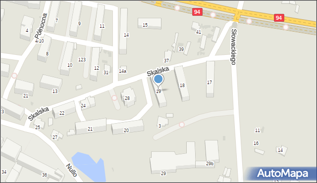 Olkusz, Skalska, 19, mapa Olkusz