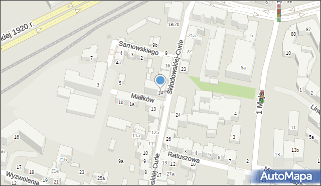 Olsztyn, Skłodowskiej-Curie Marii, 14, mapa Olsztyna