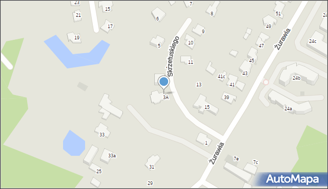 Olsztyn, Skrzetuskiego, 3B, mapa Olsztyna