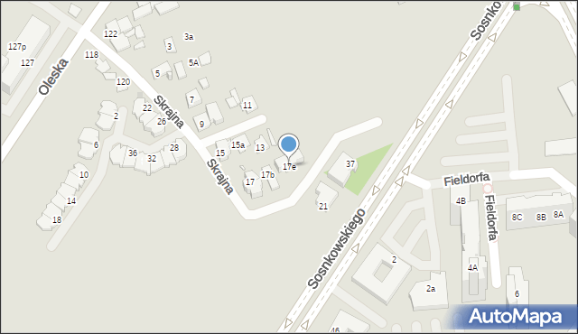 Opole, Skrajna, 17e, mapa Opola