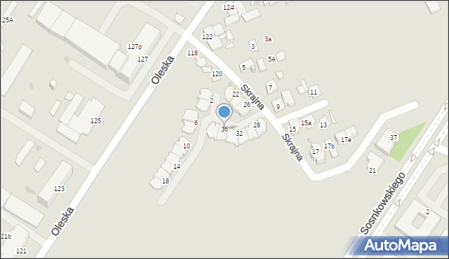 Opole, Skrajna, 36, mapa Opola