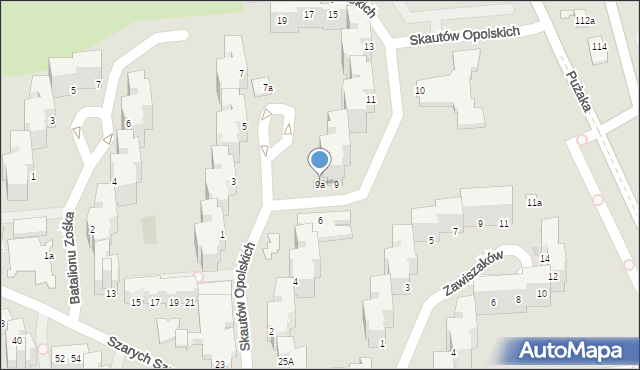 Opole, Skautów Opolskich, 9a, mapa Opola