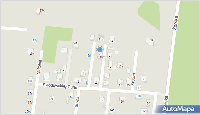 Orzesze, Skłodowskiej-Curie Marii, 11b, mapa Orzesze