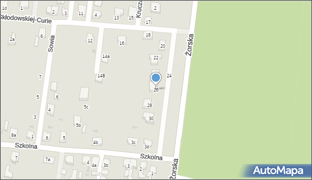 Orzesze, Skłodowskiej-Curie Marii, 26, mapa Orzesze