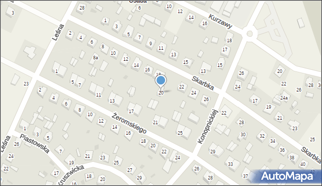 Osięciny, Skarbka, 20, mapa Osięciny