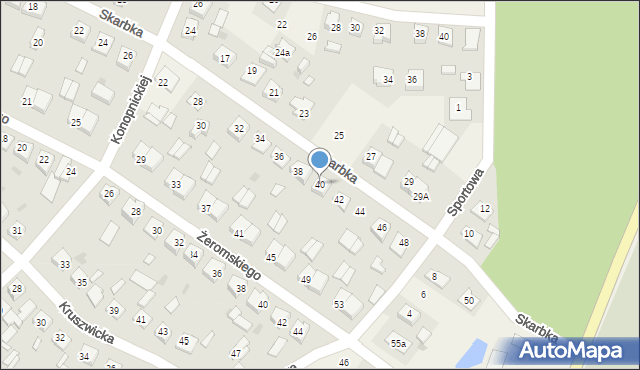 Osięciny, Skarbka, 40, mapa Osięciny