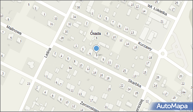 Osięciny, Skarbka, 7, mapa Osięciny