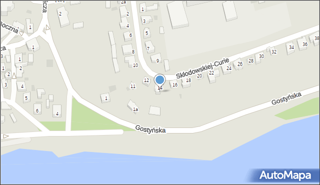 Osieczna, Skłodowskiej-Curie Marii, 14/14, mapa Osieczna