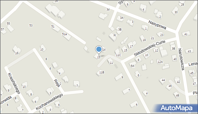 Ostrołęka, Skłodowskiej-Curie Marii, 13, mapa Ostrołęka
