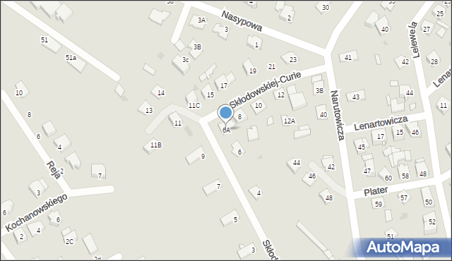 Ostrołęka, Skłodowskiej-Curie Marii, 6A, mapa Ostrołęka